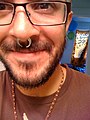 Stretched septum piercing