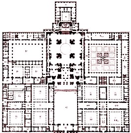 Plano definitivo del monasterio de El Escorial, de Juan de Herrera. (1591).