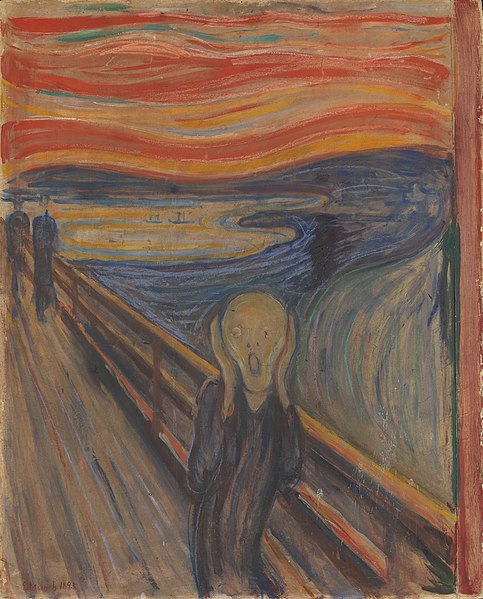 File:Edvard Munch, 1893, The Scream, oil, tempera and pastel on cardboard, 91 x 73 cm, National Gallery of Norway.jpg