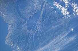 Satellite photo of Cumbre Vieja, La Palma, Canary Islands