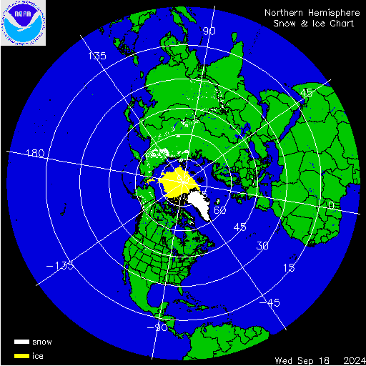 Yesterday Northern Hemisphere Snow & Ice Chart