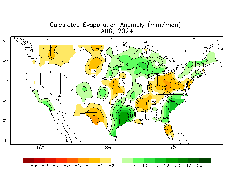 Monthly Anomaly Evaporation (mm)