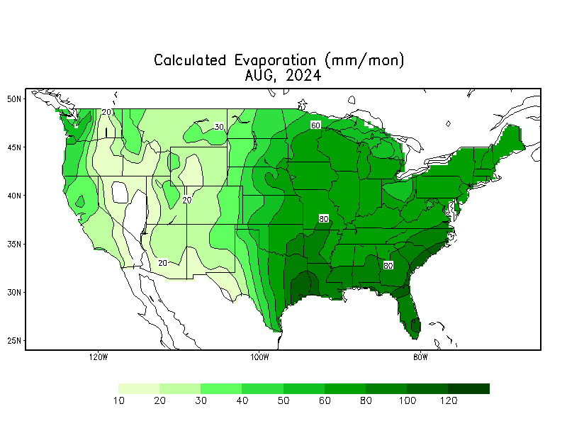 Monthly Mean Evaporation (mm)