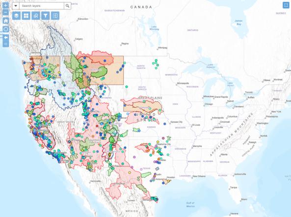 Interactive map viewer from the WaterSMART Visualization Tool