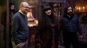 Mark Proksch as Colin Robinson, Natasia Demetriou as Nadja, Matt Berry as Laszlo; the vampires on 'What We Do in the Shadows.'