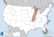 Current Thunderstorm Outlook graphic and text